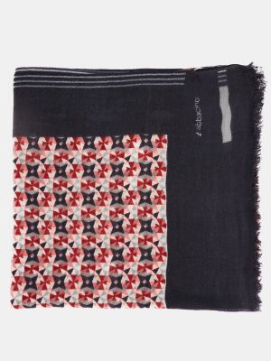Шерстяной шарф с принтом с геометрическим узором Abbacino серый