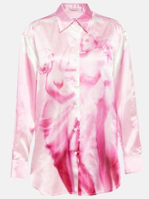 Košeľa s potlačou Jacques Wei ružová