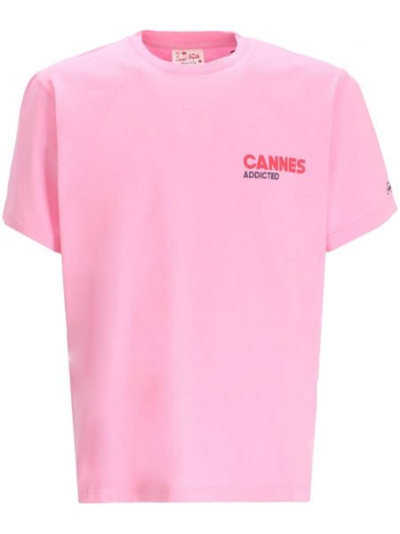 Raštuotas medvilninis marškinėliai Mc2 Saint Barth rožinė