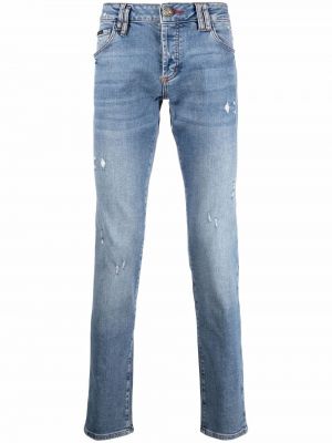 Jeans skinny a vita bassa slim fit Philipp Plein blu