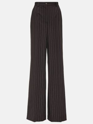 Pruhované vlnené nohavice s vysokým pásom Dolce&gabbana čierna
