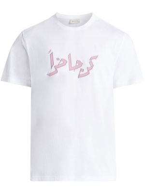 Tričko s potiskem Qasimi bílé