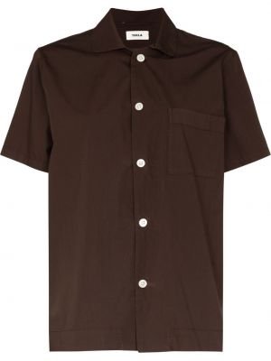 Хлопковая рубашка Tekla, коричневая