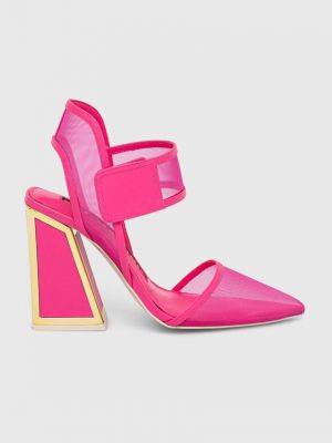 Ниски обувки с ток с висок ток с отворена пета Kat Maconie розово
