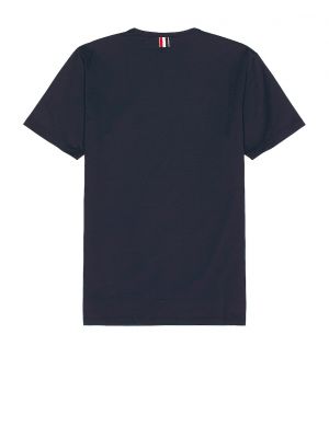 Хлопковая футболка с коротким рукавом из джерси Thom Browne синяя
