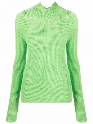 Плетен пуловер Nanushka зелено