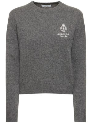 Kašmírový sveter Sporty & Rich sivá