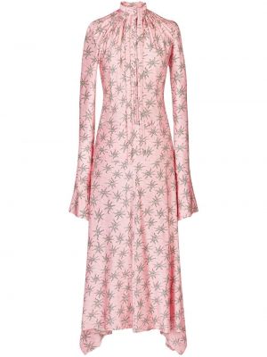 Robe longue à fleurs Rabanne rose