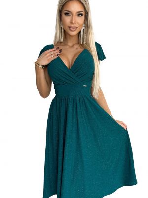 Sukienka mini z krótkim rękawem Numoco zielona