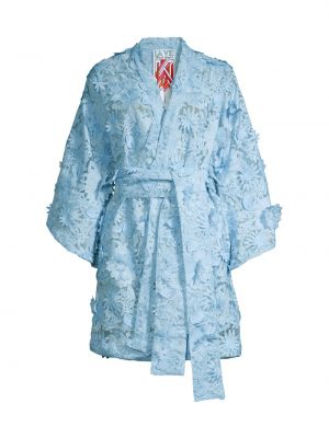Кружевное платье мини с аппликацией La Vie Style House синее