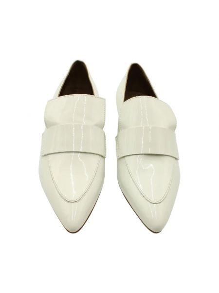 Półbuty skórzane retro Hermès Vintage białe