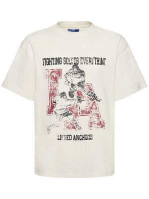 Тениска с принт Lifted Anchors бяло