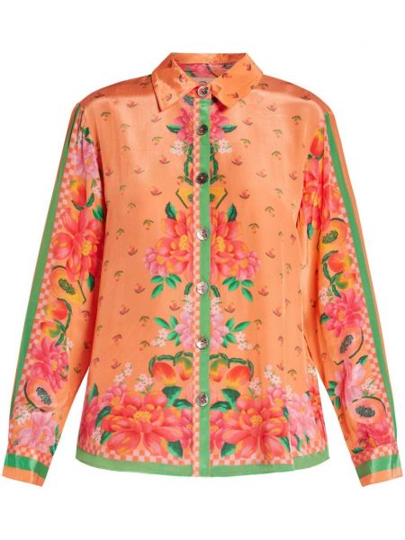 Košulja s cvjetnim printom s printom Farm Rio narančasta