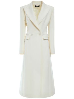 Manteau en laine Dolce & Gabbana blanc