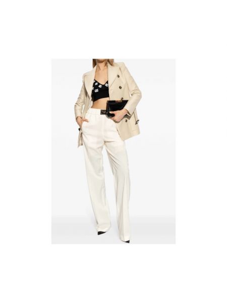 Spodnie wełniane Dolce And Gabbana białe