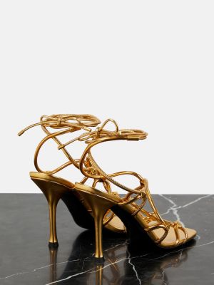 Kožne sandale Valentino Garavani zlatna