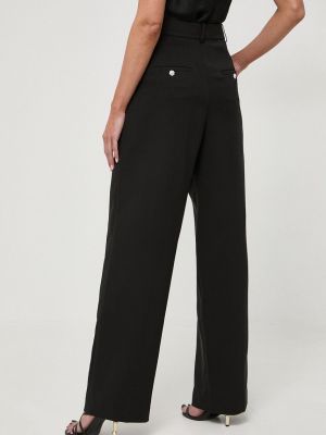 Jednobarevné kalhoty s vysokým pasem Custommade černé
