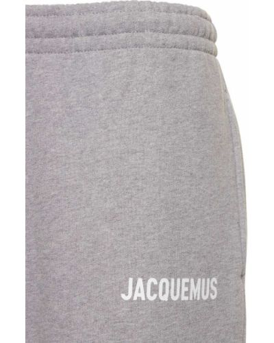 Pantaloni sport din bumbac din jerseu Jacquemus gri