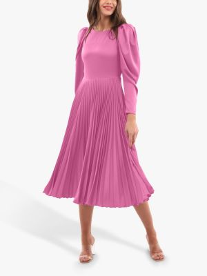 Платье миди с пышными рукавами Closet London розовое