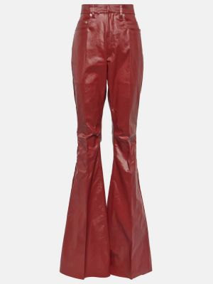 Jeans taille haute Rick Owens rouge