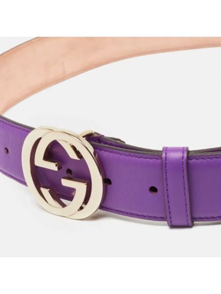 Cinturón de cuero retro Gucci Vintage violeta