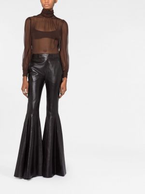 Pantalon en cuir Saint Laurent noir