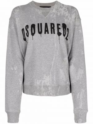 Trykt bomull sweatshirt Dsquared2 grå