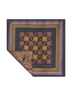 Cravate en soie à imprimé à motif géométrique Etro bleu