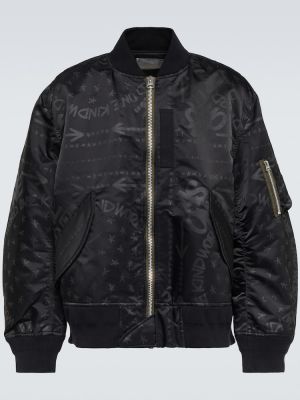 Giacca bomber con stampa Sacai nero