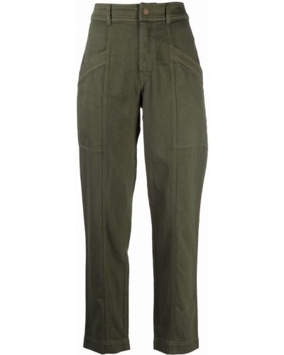Pantalones de cintura alta Twinset verde