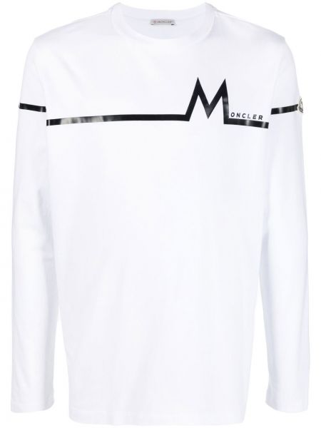 Långärmad långärmad t-shirt Moncler vit