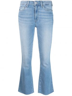 Bavlněné zvonové džíny s knoflíky na zip Paige - modrá