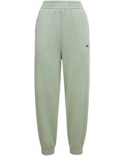 Spodnie sportowe bawełniane z dżerseju Mcq zielone