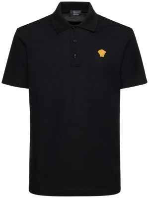 Poloshirt aus baumwoll Versace schwarz