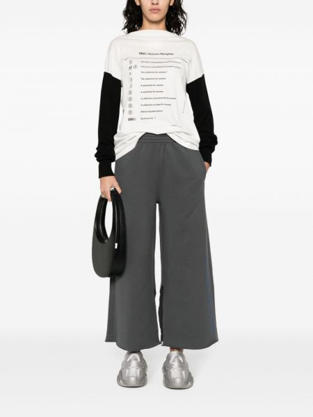 Sportovní kalhoty s potiskem relaxed fit Mm6 Maison Margiela šedé