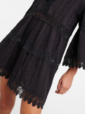 Mini robe brodé en coton Melissa Odabash noir