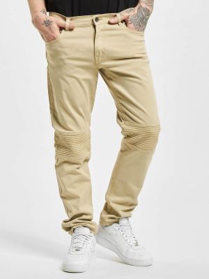 Prešívané priliehavé džínsy s rovným strihom Rocawear khaki