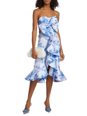 Платье миди с цветочным принтом и бантом Stephanie Mestiza New York, синий