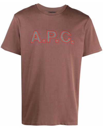 Camiseta con bordado A.p.c. marrón