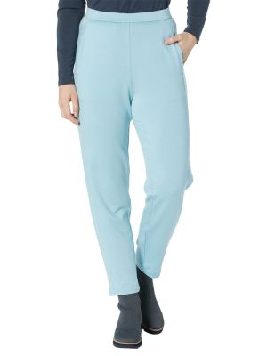 Хлопковые флисовые брюки Eileen Fisher синие
