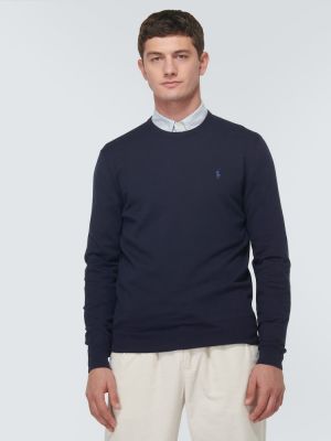 Pamučni džemper Polo Ralph Lauren plava