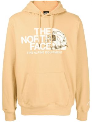 Суичър с качулка с принт The North Face кафяво