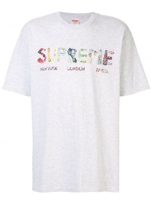 Camiseta con estampado de cristal Supreme gris