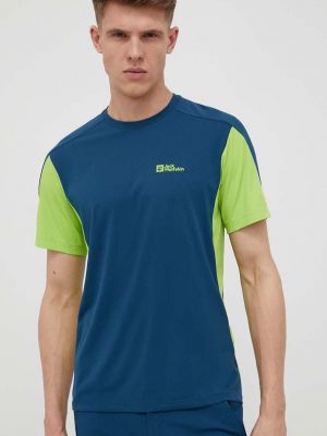 Sportska majica s printom kratki rukavi Jack Wolfskin plava