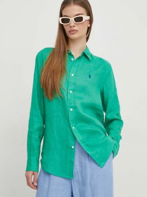 Зелена лляна сорочка Polo Ralph Lauren