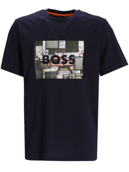 T-shirt aus baumwoll mit print Boss