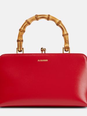 Kožená nákupná taška Jil Sander červená