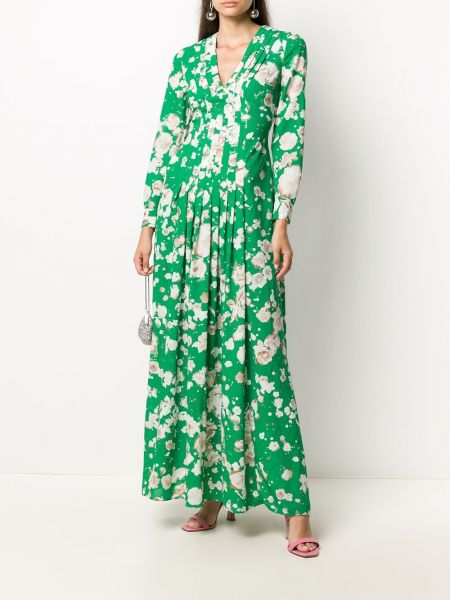 Vestido largo de flores plisado Boutique Moschino verde