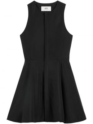 Βαμβακερή αμάνικο φόρεμα Ami Paris μαύρο