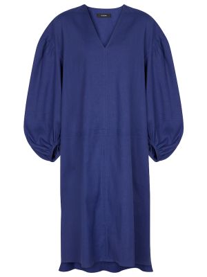 Ľanové midi šaty Joseph modrá